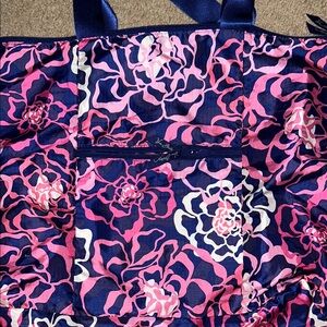 Vera Bradley Katalina Pink Floral Pink and Blue Convertible Tote Bag